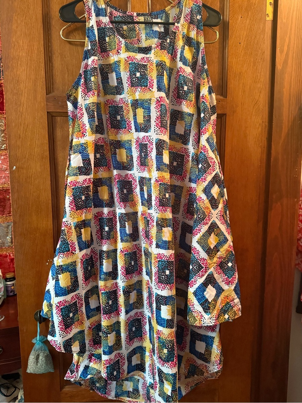 Ghana Wax Print Multi-Color Asymmetrical Tunic Dress